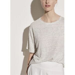 Vince Striped 100% Linen Boyfriend Tee